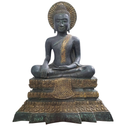 Buddha Enthroned Enlightenment Statue 53x41x22cm Bronze