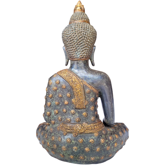 Buddha Enthroned Enlightenment Statue 38.5x26.67x13.97cm Bronze