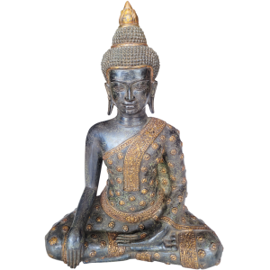 Buddha Enthroned Enlightenment Statue 38.5x26.67x13.97cm Bronze